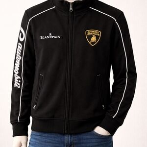Automobili Lamborghini Super Trofeo Racing Men's Track Jacket Sm Black Full Zip